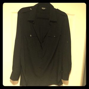 Black DKNY blouse size large.